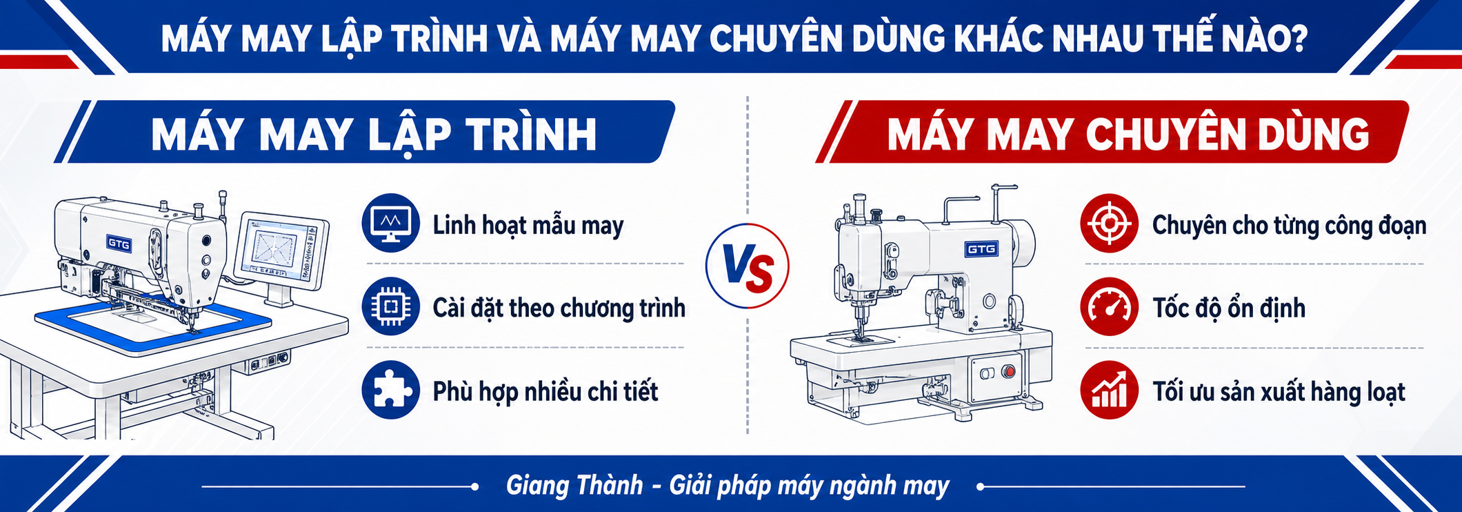 Máy may lập trình và máy may chuyên dùng khác nhau thế nào?