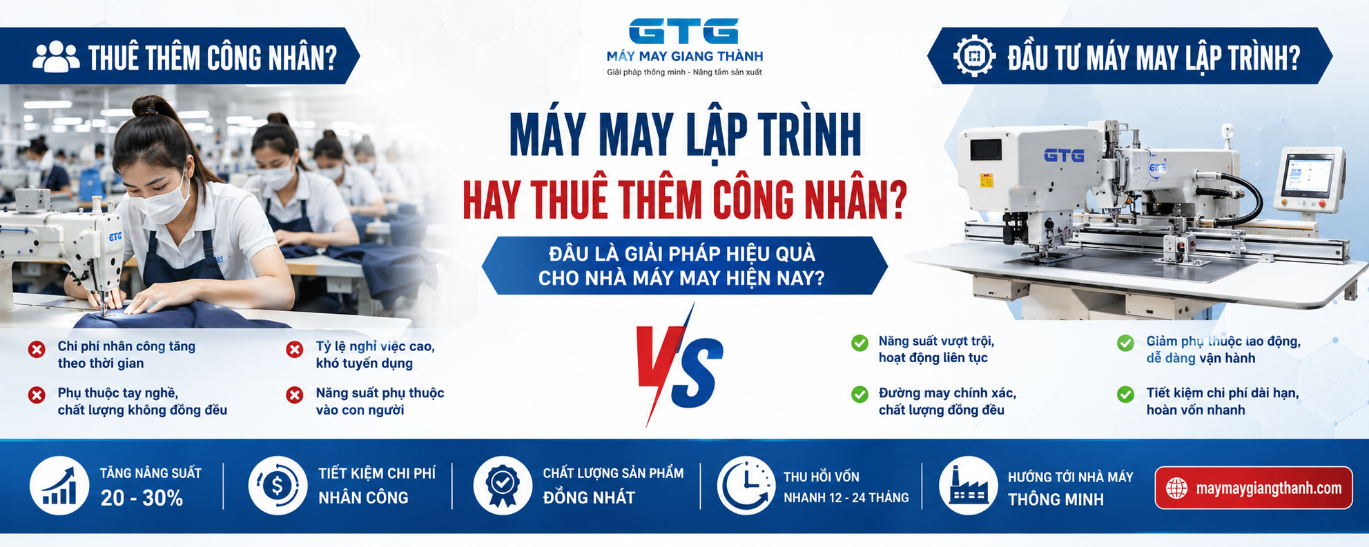 Máy May Lập Trình Hay Thuê Thêm Công Nhân? Đâu Là Giải Pháp Hiệu Quả Cho Nhà Máy May Hiện Nay?