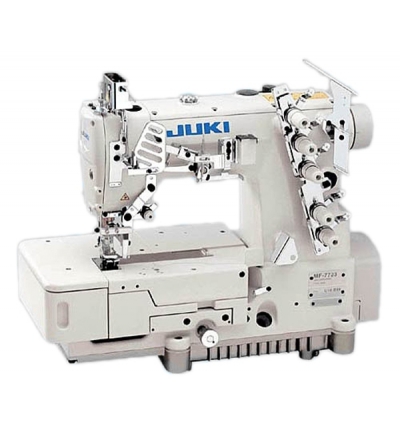 The Juki MF-7523 is a flat bed coverstitch machine.