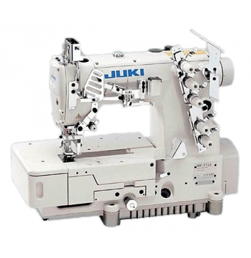 The Juki MF-7523 is a flat bed coverstitch machine.